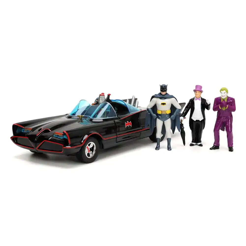 Batman Diecast Model 1/24 Pack of 5 Classic TV Series Batman, Robin, Joker, Penguin figurák és Batmobile termékfotó