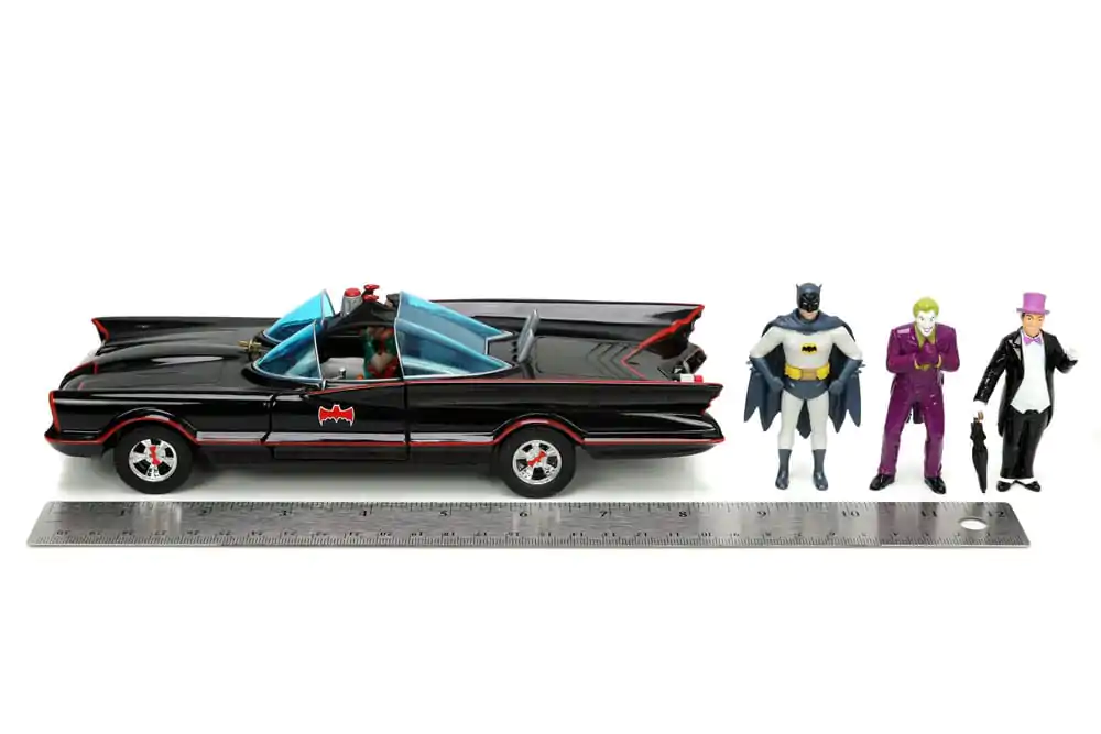 Batman Diecast Model 1/24 Pack of 5 Classic TV Series Batman, Robin, Joker, Penguin figurák és Batmobile termékfotó