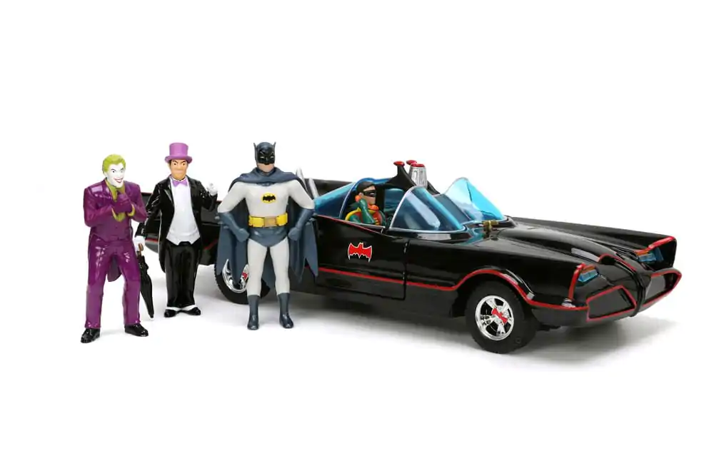 Batman Diecast Model 1/24 Pack of 5 Classic TV Series Batman, Robin, Joker, Penguin figurák és Batmobile termékfotó