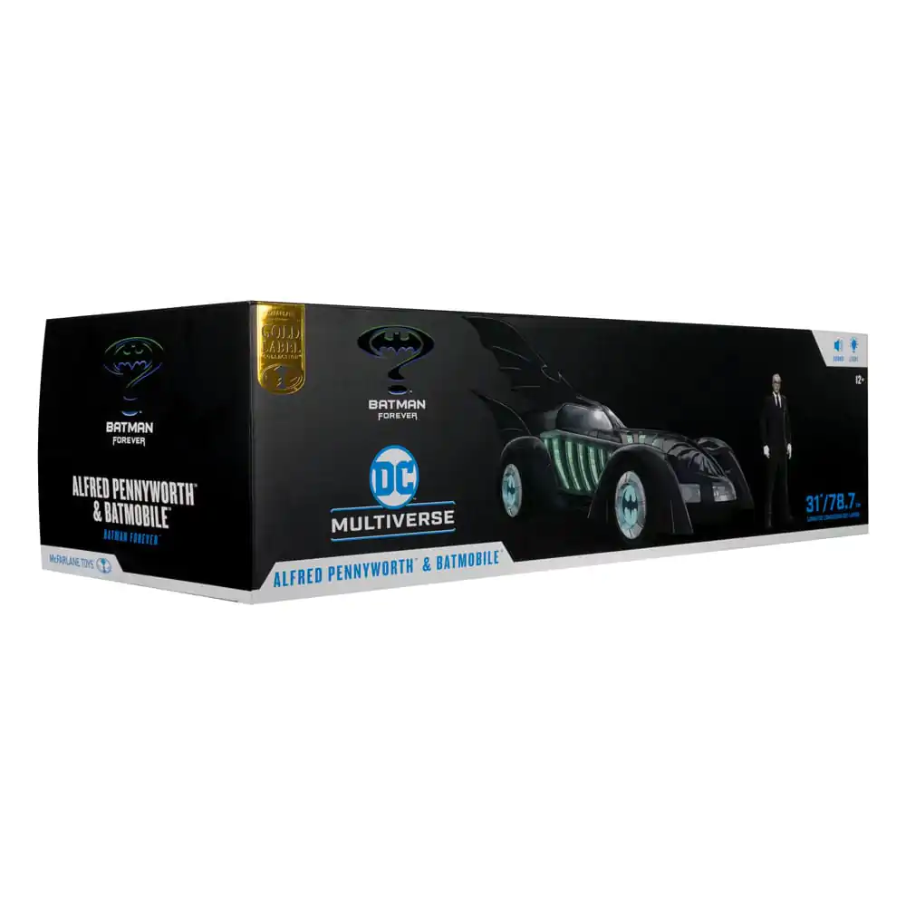 Batman Forever DC Multiverse Alfred Pennyworth &amp; Batmobile (Gold Label) akciófigura és jármű 79 cm termékfotó