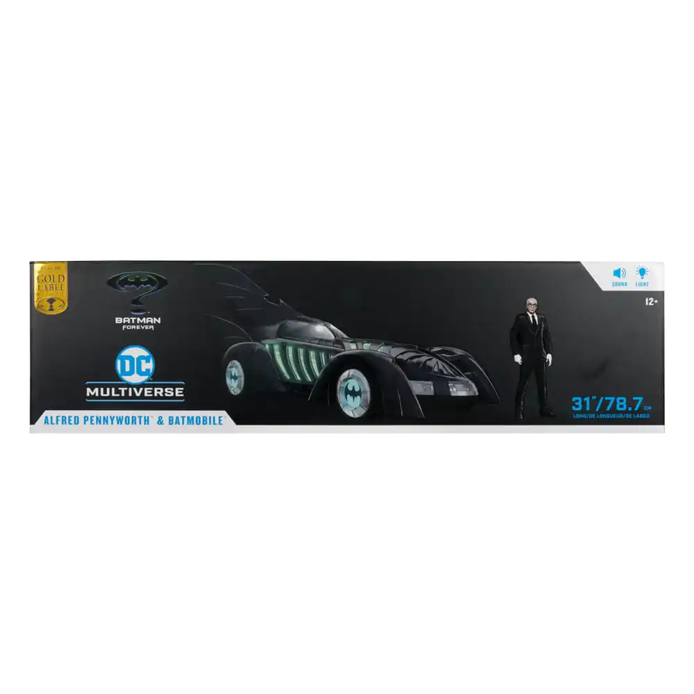 Batman Forever DC Multiverse Alfred Pennyworth &amp; Batmobile (Gold Label) akciófigura és jármű 79 cm termékfotó