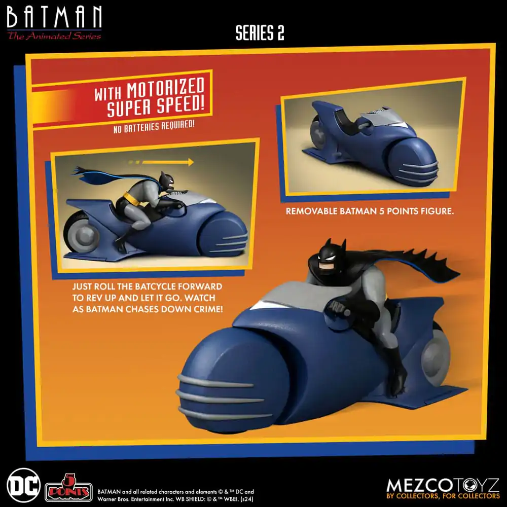 Batman the Animated Series 2 5 Points Batman & Batcycle akciófigura 10 cm termékfotó