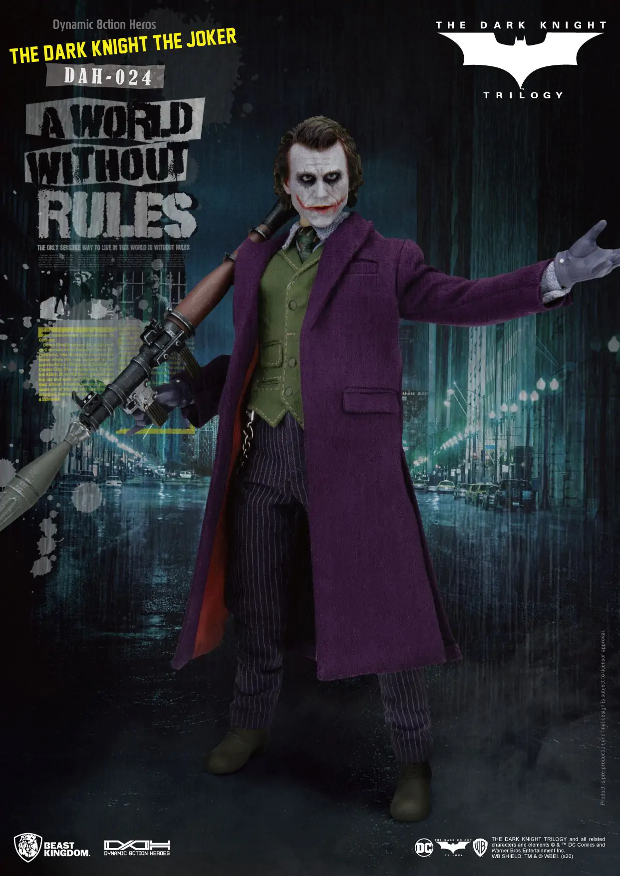 Batman The Dark Knight Dynamic 8ction Heroes 1/9 The Joker akciófigura 21 cm termékfotó