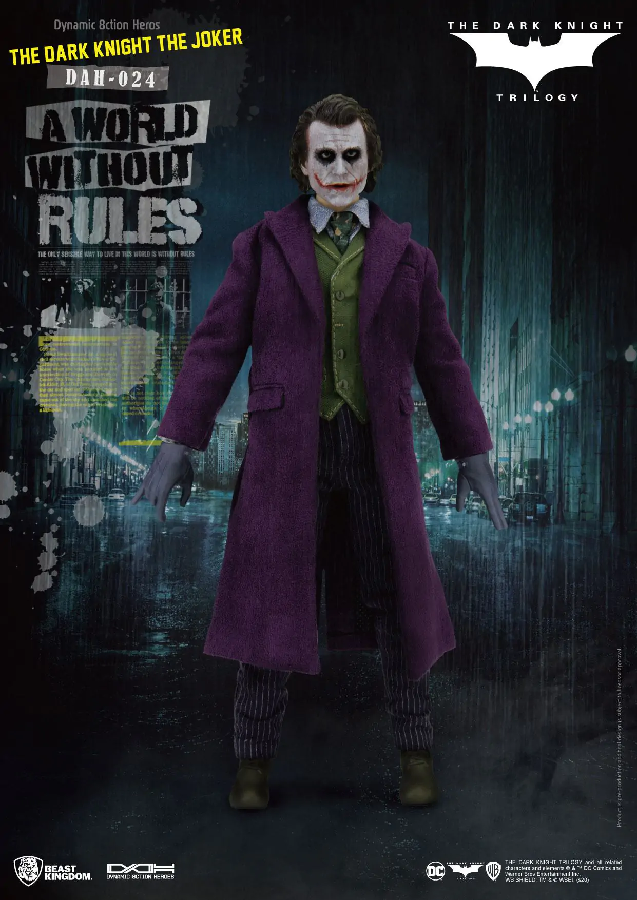 Batman The Dark Knight Dynamic 8ction Heroes 1/9 The Joker akciófigura 21 cm termékfotó