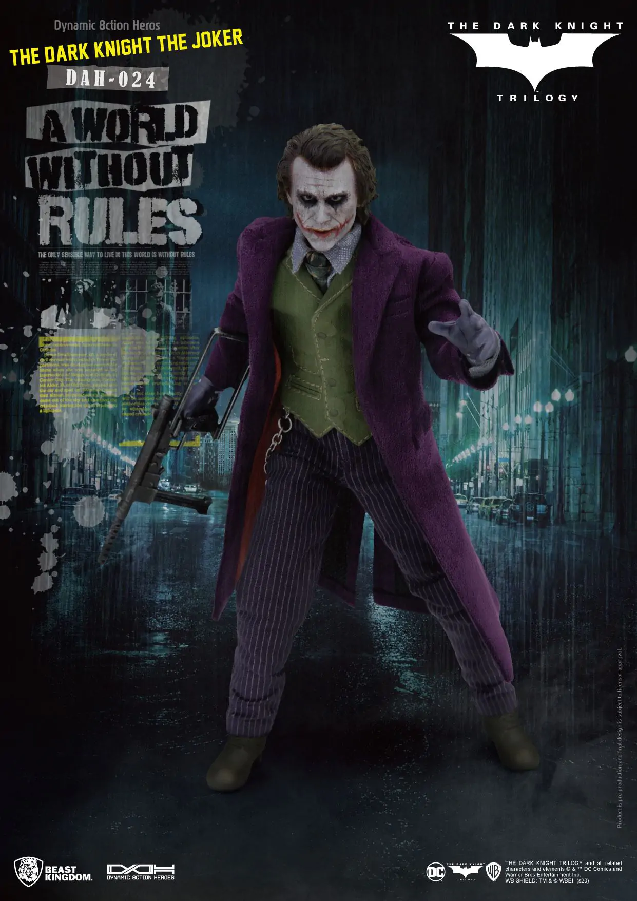 Batman The Dark Knight Dynamic 8ction Heroes 1/9 The Joker akciófigura 21 cm termékfotó