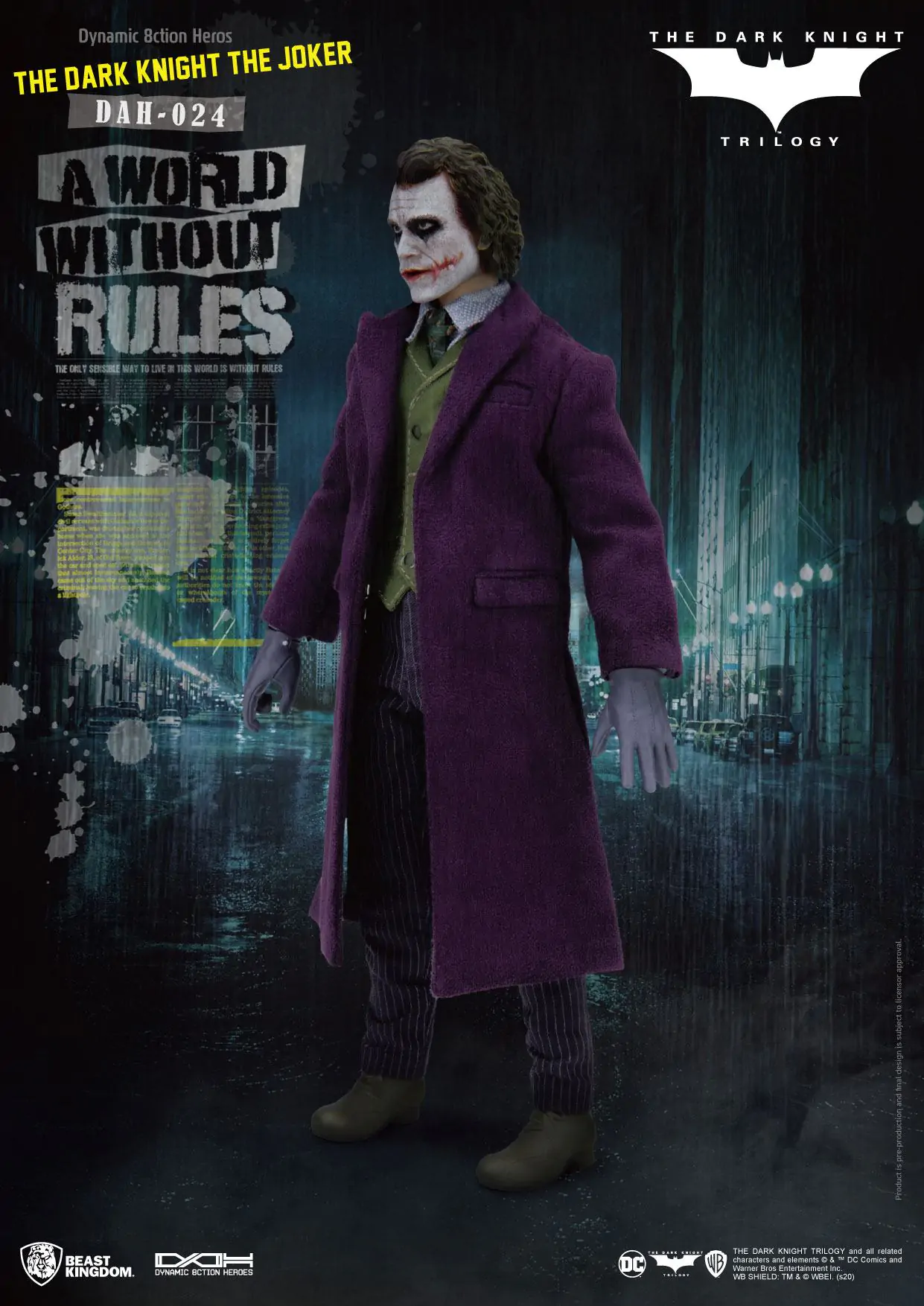 Batman The Dark Knight Dynamic 8ction Heroes 1/9 The Joker akciófigura 21 cm termékfotó