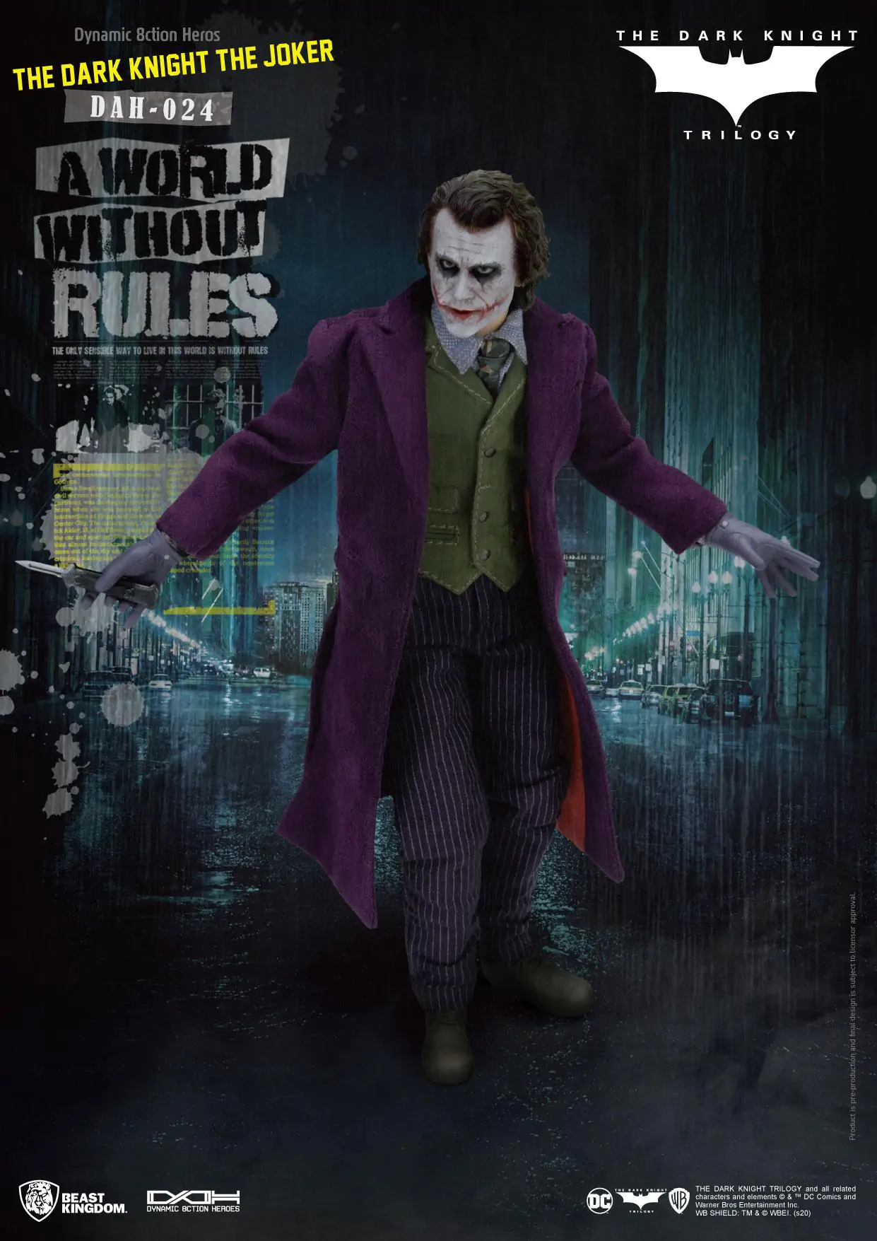 Batman The Dark Knight Dynamic 8ction Heroes 1/9 The Joker akciófigura 21 cm termékfotó