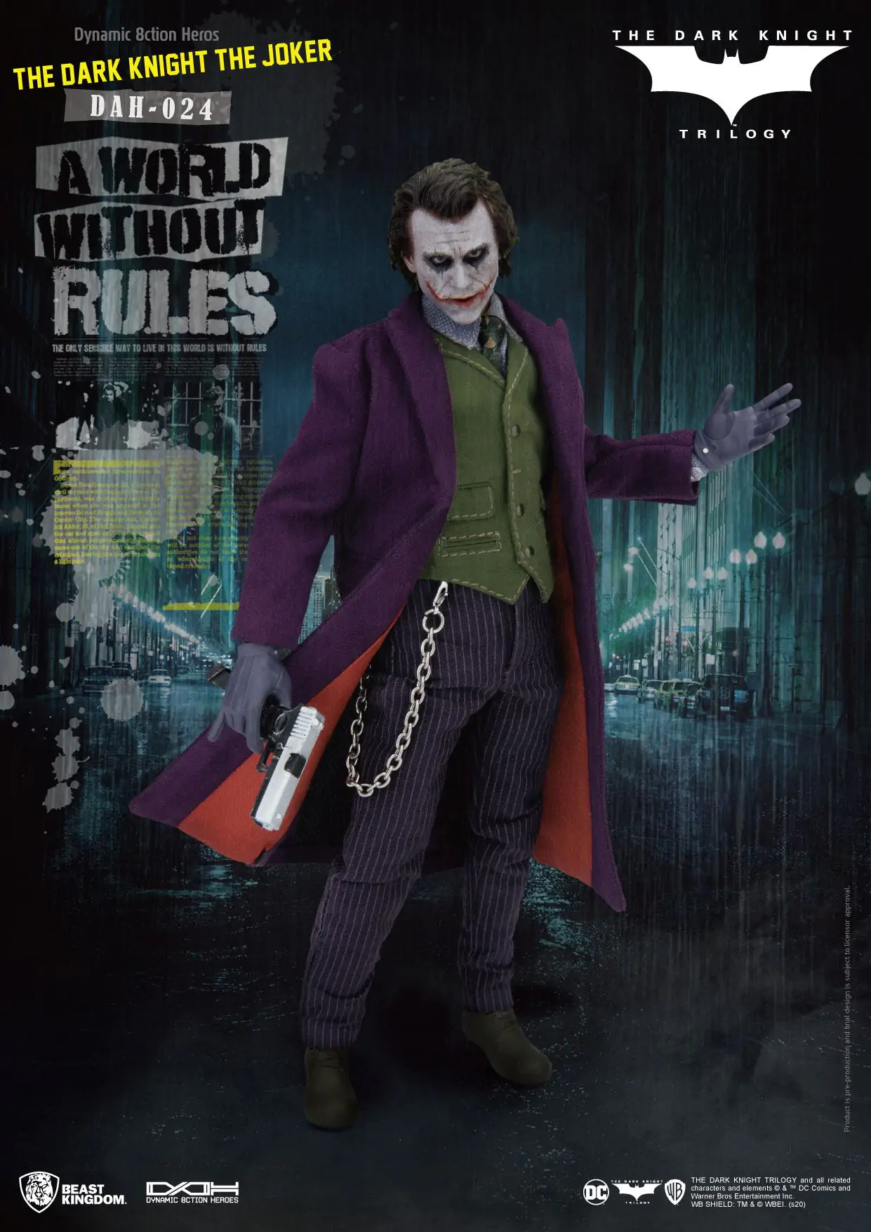 Batman The Dark Knight Dynamic 8ction Heroes 1/9 The Joker akciófigura 21 cm termékfotó