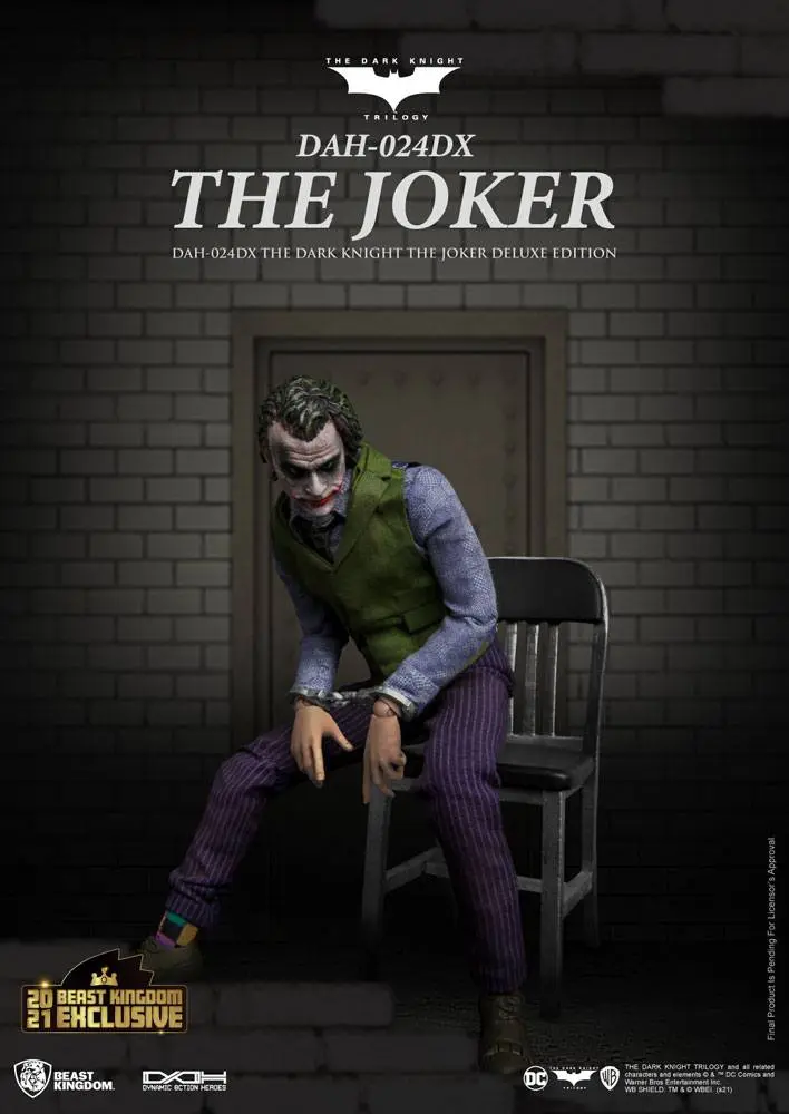 Batman The Dark Knight Dynamic 8ction Heroes 1/9 The Joker Deluxe Version akciófigura 21 cm termékfotó