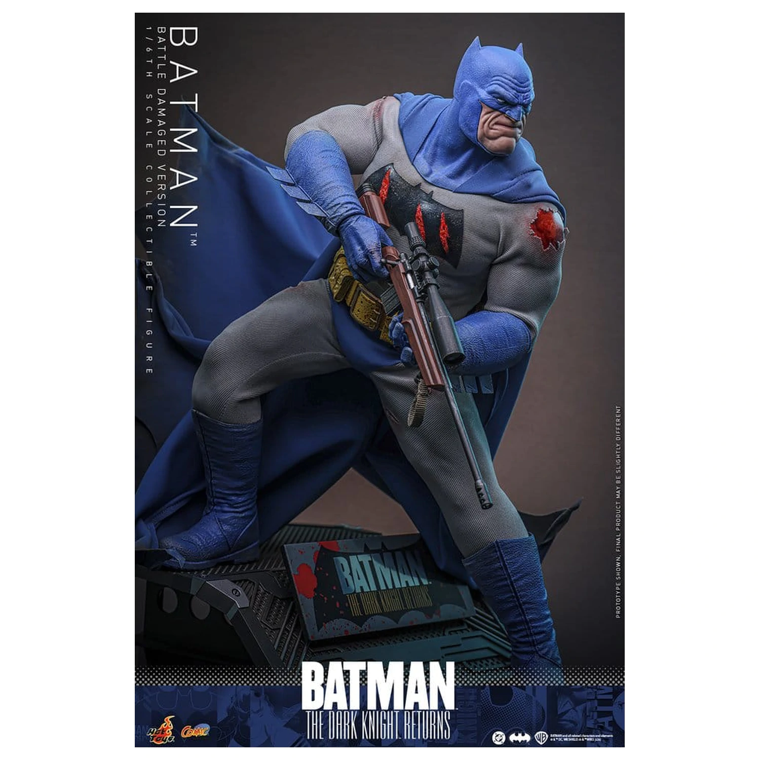 Batman: The Dark Knight Returns Comic Masterpiece 1/6 Batman (Battle Damaged Version) akciófigura 32 cm termékfotó