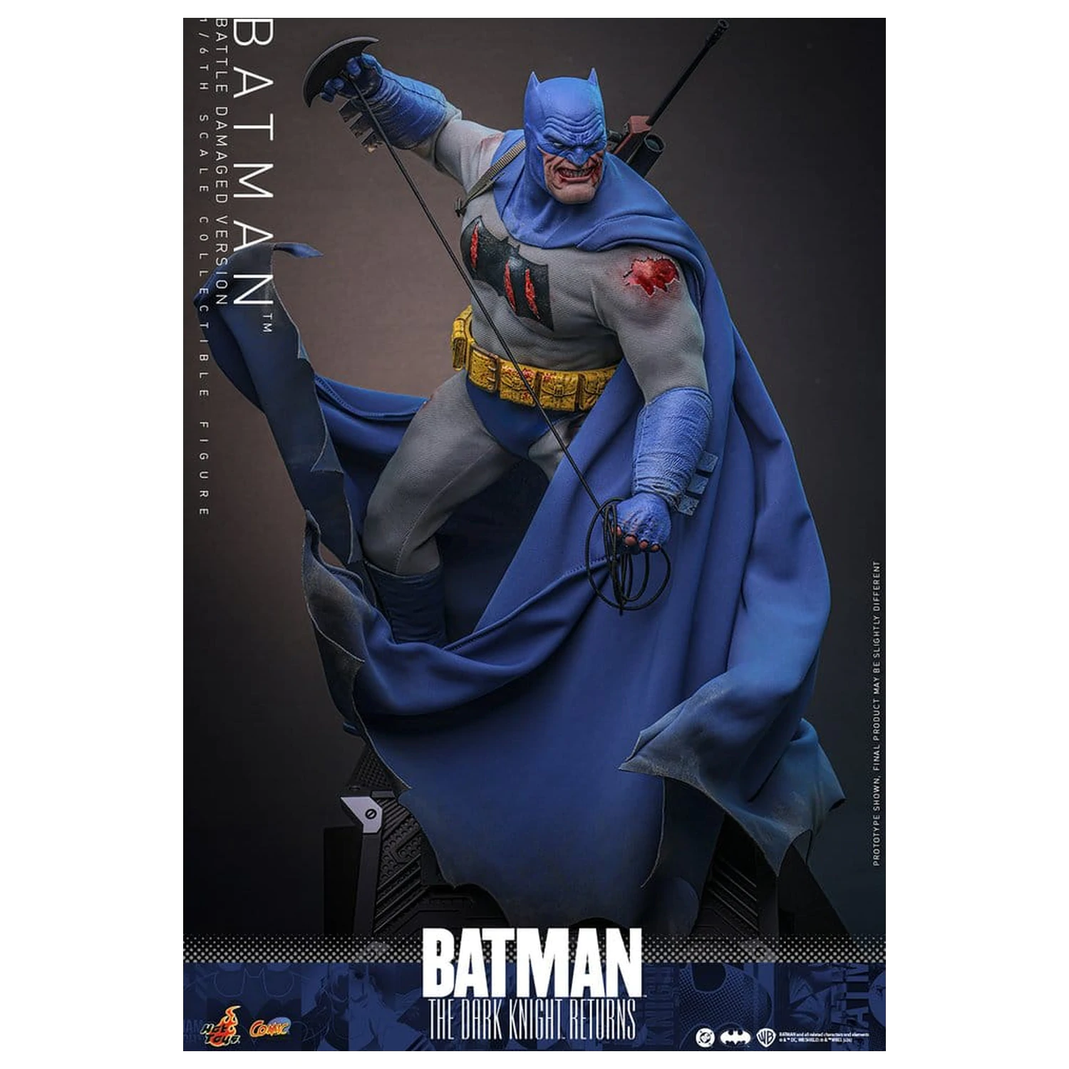 Batman: The Dark Knight Returns Comic Masterpiece 1/6 Batman (Battle Damaged Version) akciófigura 32 cm termékfotó