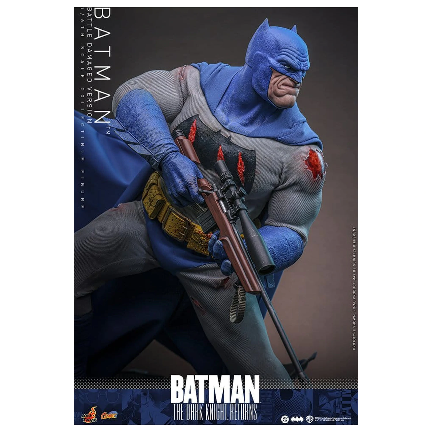 Batman: The Dark Knight Returns Comic Masterpiece 1/6 Batman (Battle Damaged Version) akciófigura 32 cm termékfotó