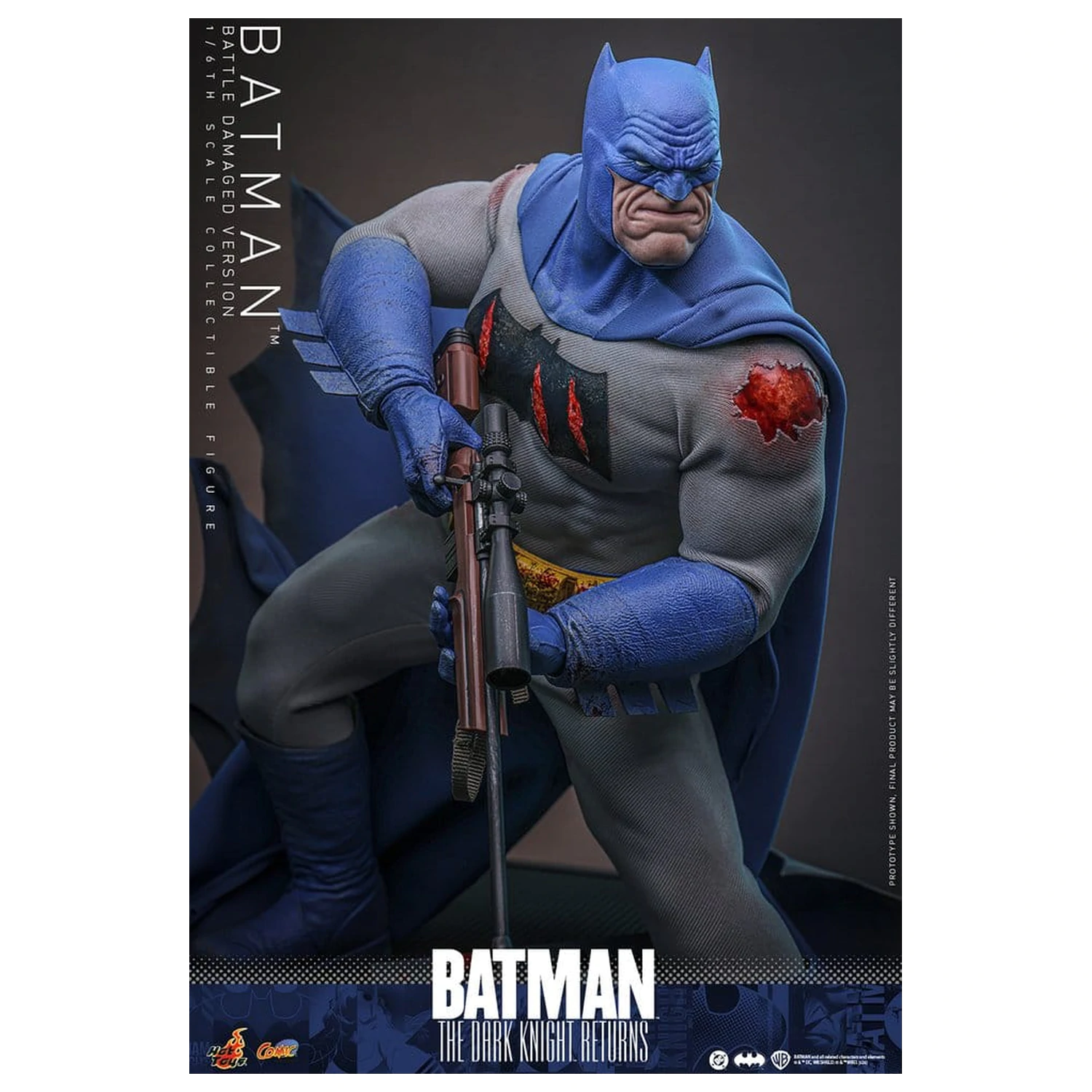 Batman: The Dark Knight Returns Comic Masterpiece 1/6 Batman (Battle Damaged Version) akciófigura 32 cm termékfotó