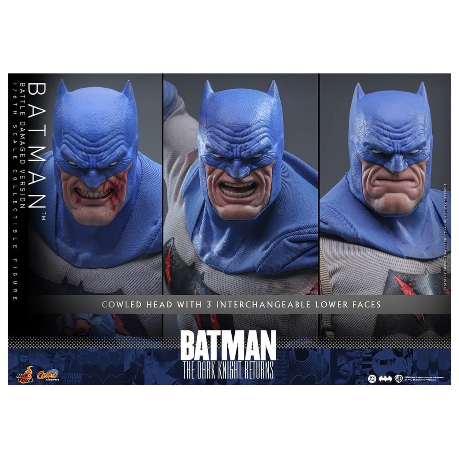 Batman: The Dark Knight Returns Comic Masterpiece 1/6 Batman (Battle Damaged Version) akciófigura 32 cm termékfotó