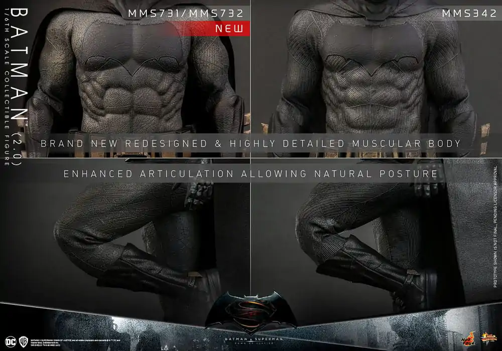 Batman v Superman: Dawn of Justice Movie Masterpiece 1/6 Batman 2.0 akciófigura 32 cm termékfotó