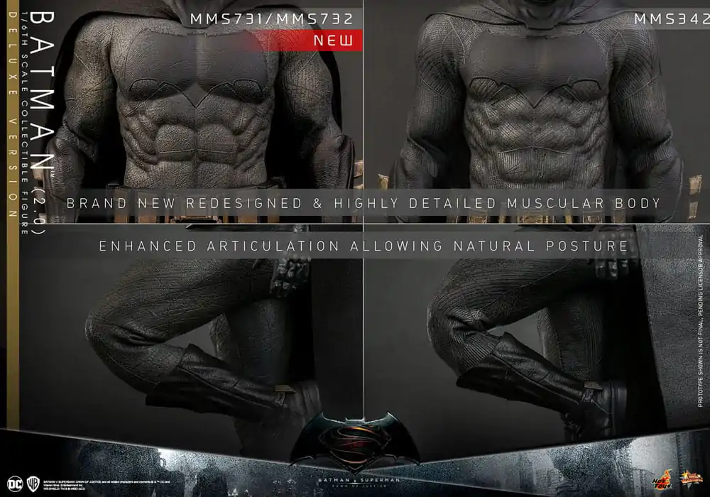 Batman v Superman: Dawn of Justice Movie Masterpiece 1/6 Batman 2.0 (Deluxe Version) akciófigura 32 cm termékfotó