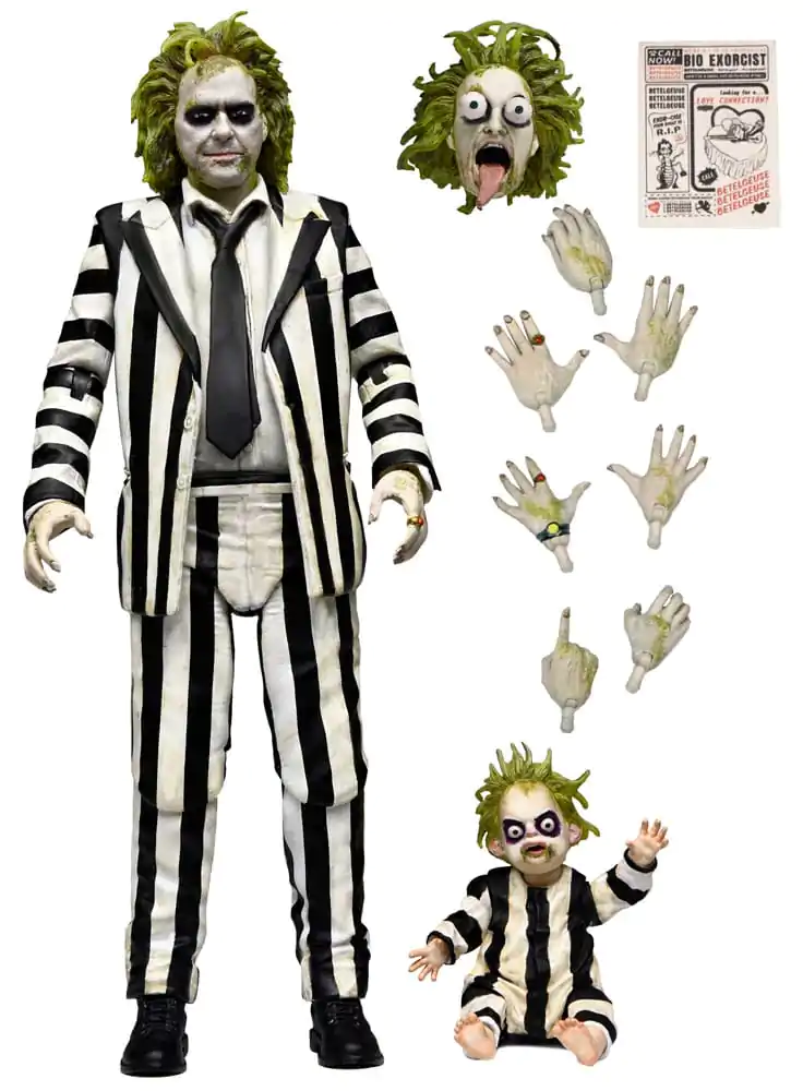 Beetlejuice Beetlejuice 7 Scale Ultimate Striped Suit Beetlejuice akciófigura 18 cm termékfotó