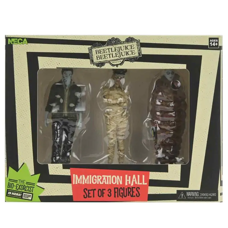 Beetlejuice Beetlejuice Immigration Hall Mummified Immigration Officer, Richard & Anaconda Man 3-er Pack Figuren 10cm termékfotó