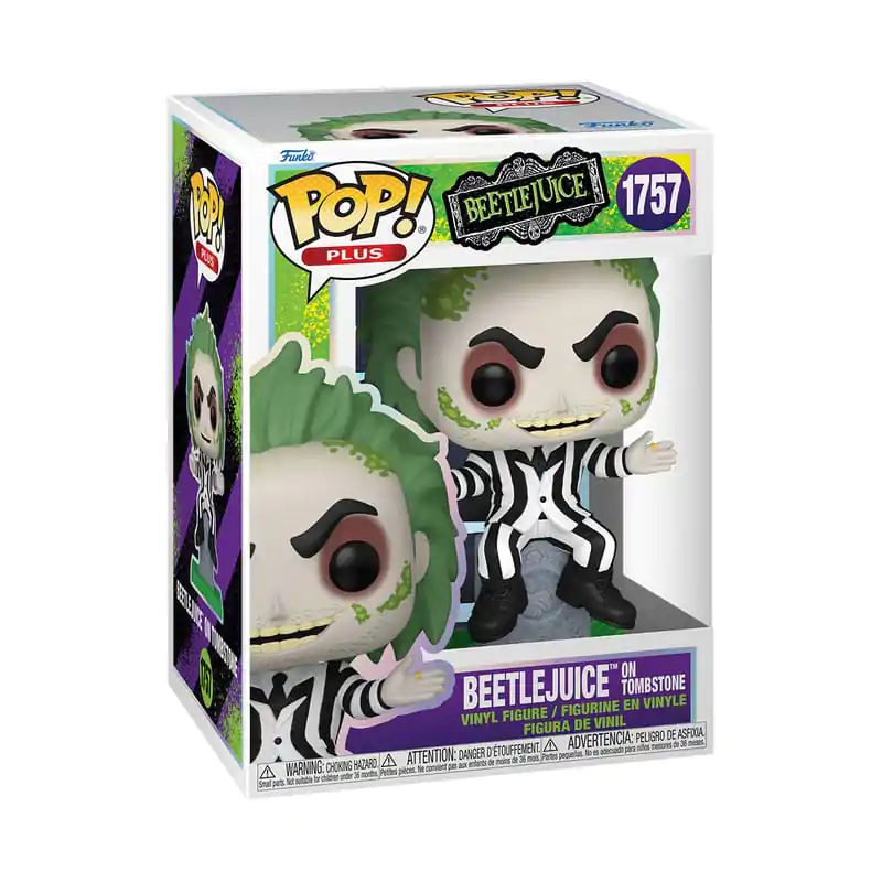 Beetlejuice Funko POP! Plus Movies Vinyl figura Beetlejuice w/tombstone 9 cm termékfotó