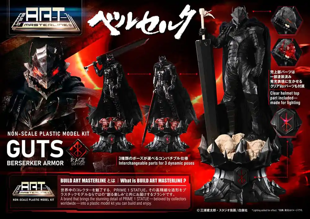 Berserk Build Art Masterline Guts Berserker Armor Rage műanyag modell készlet 30 cm   termékfotó