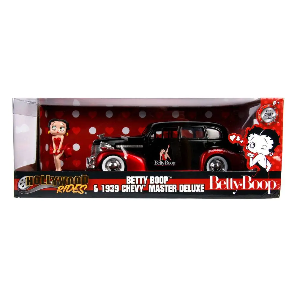 Betty Boop Hollywood Rides Diecast Model 1/24 1939 Chevy Master Deluxe with figura termékfotó