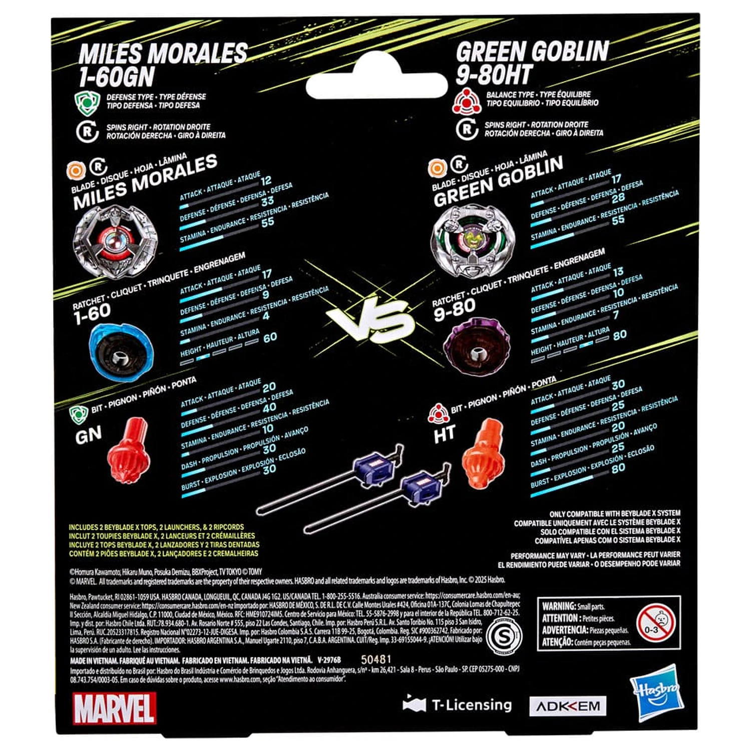 Beyblade X and Marvel Collab Miles Morales 1-60GN vs. Green Goblin 9-80HT termékfotó