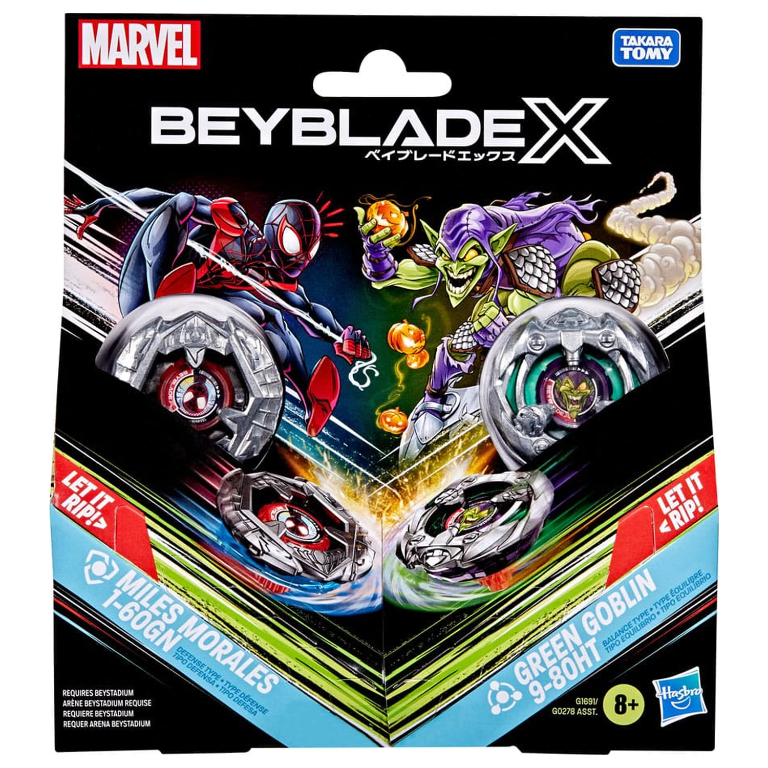 Beyblade X and Marvel Collab Miles Morales 1-60GN vs. Green Goblin 9-80HT termékfotó
