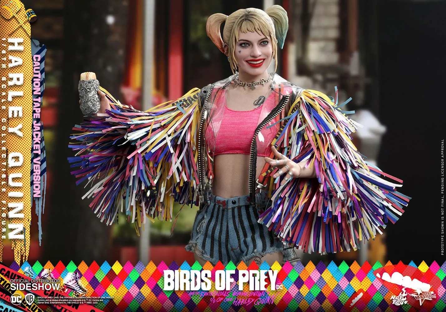 Birds of Prey Movie Masterpiece 1/6 Harley Quinn (Caution Tape Jacket Version) akciófigura 29 cm termékfotó