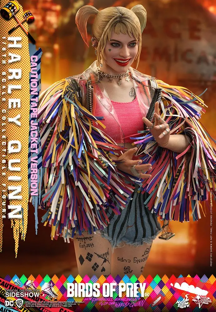 Birds of Prey Movie Masterpiece 1/6 Harley Quinn (Caution Tape Jacket Version) akciófigura 29 cm termékfotó