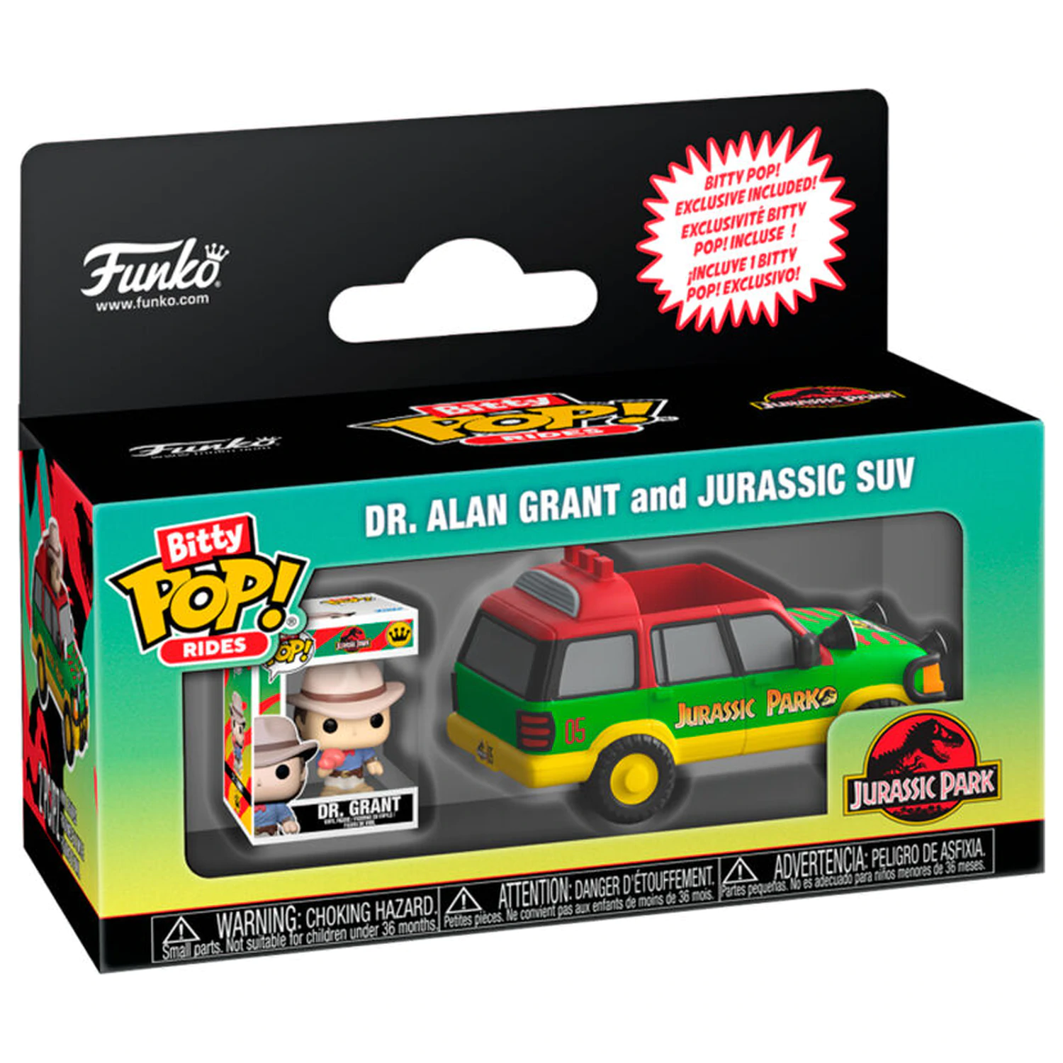 Bitty Funko POP Ride figura Jurassic Park Dr. Alan Grant and Jurassic Suv termékfotó