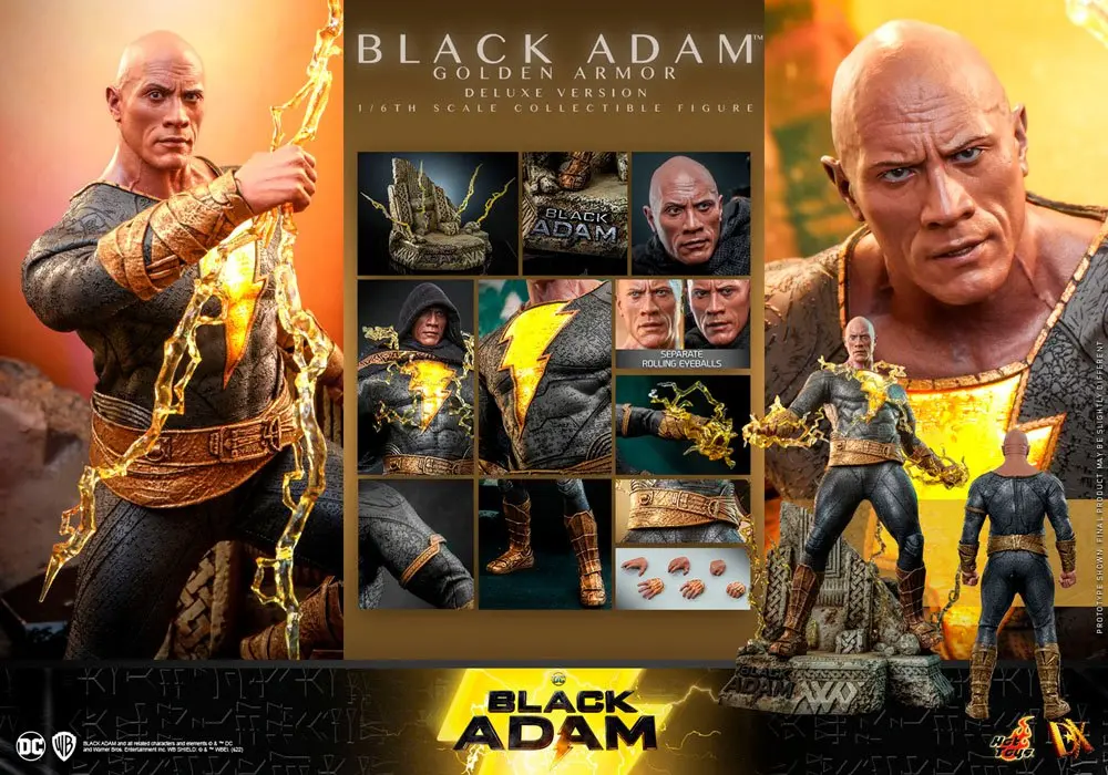 Black Adam DX 1/6 Black Adam (Golden Armor) Deluxe Version akciófigura 33 cm termékfotó