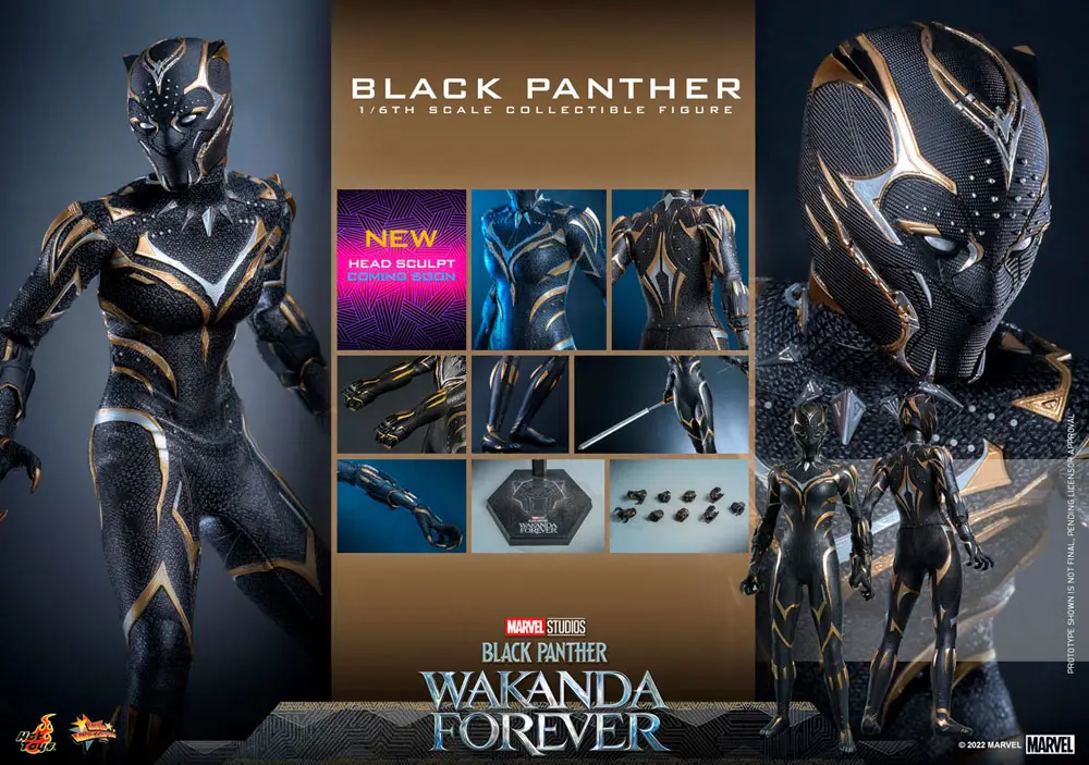 Black Panther: Wakanda Forever Movie Masterpiece Action Figure 1/6 Black Panther 28 cm termékfotó