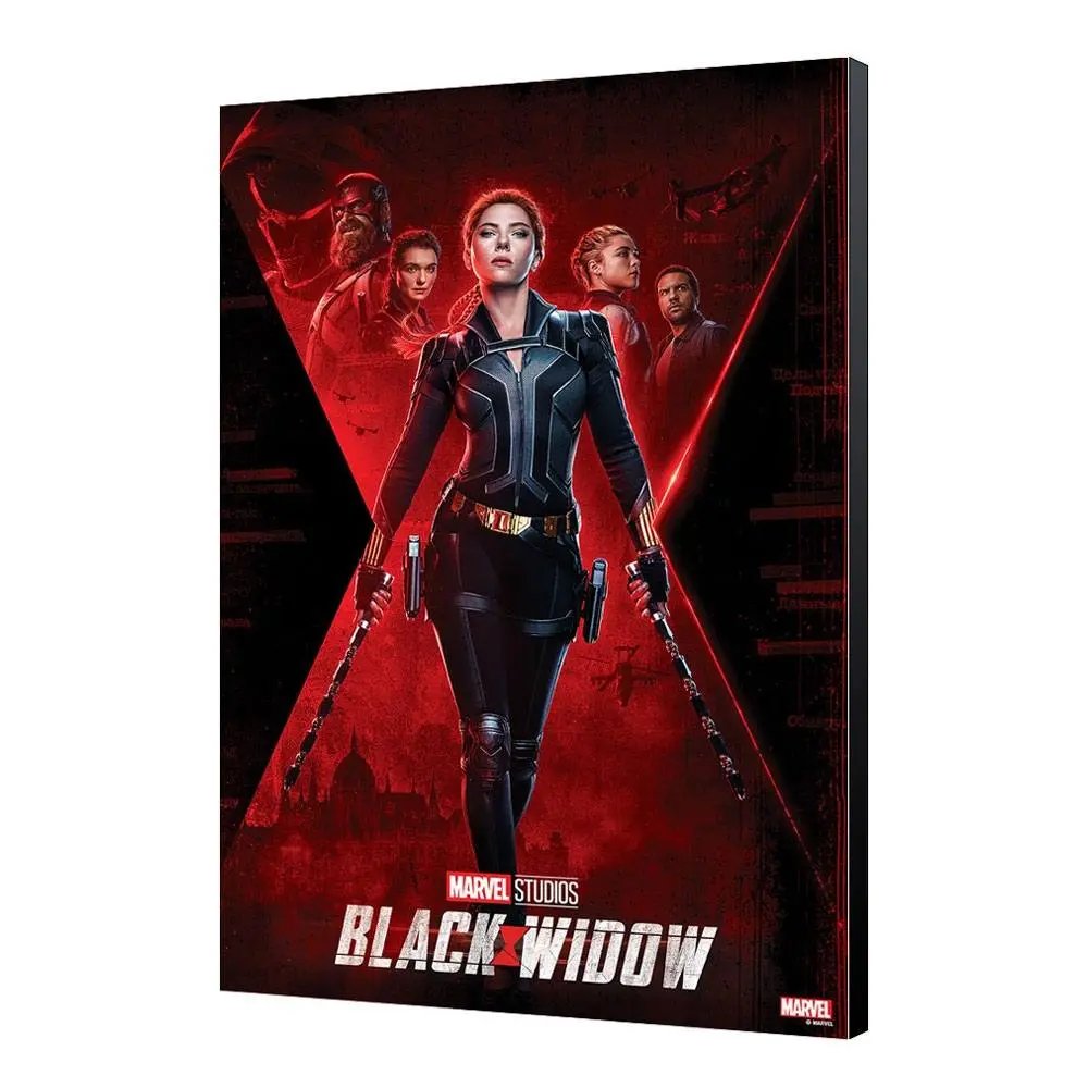Black Widow Movie Wooden Wall Art BW Movie Poster 34 x 50 cm termékfotó