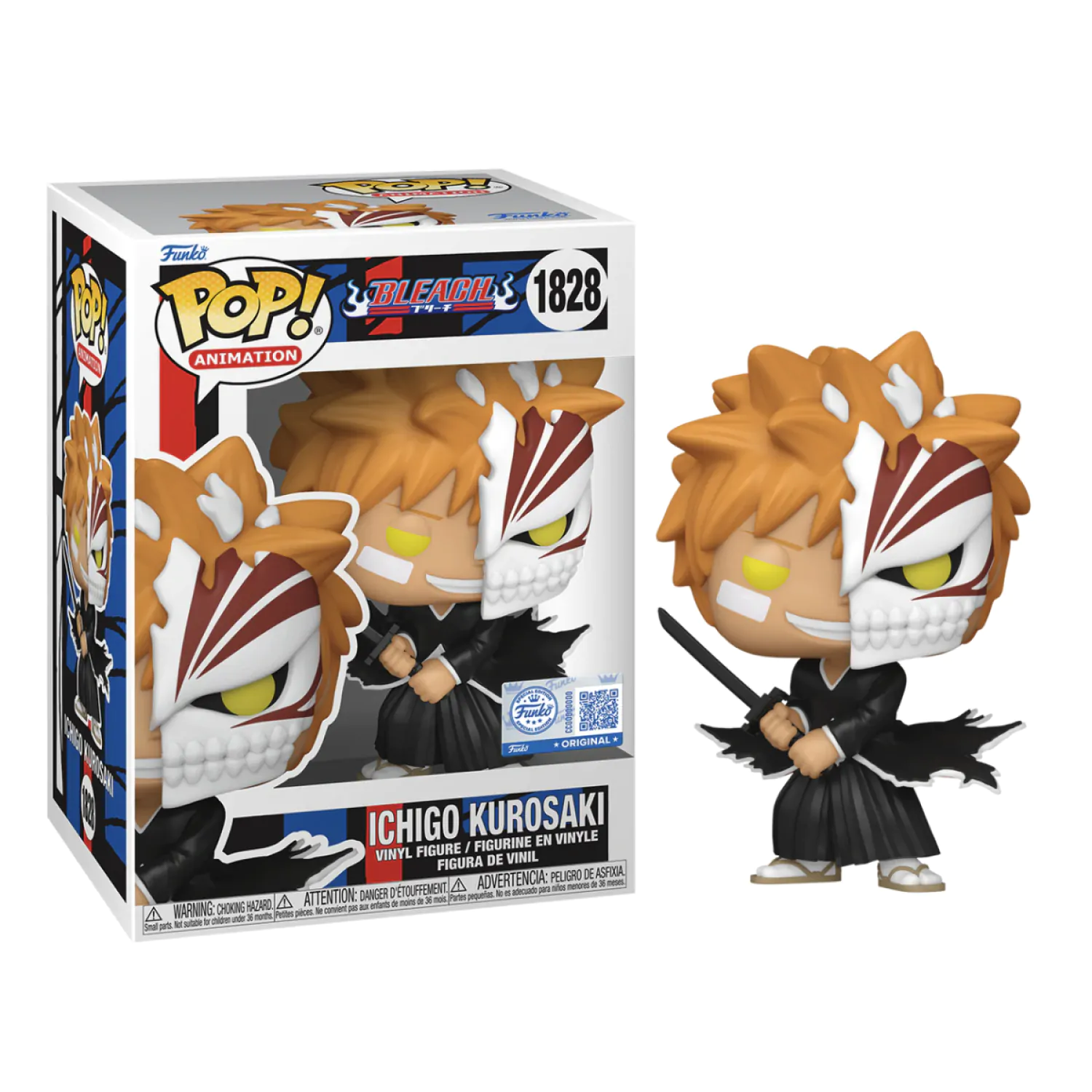 Bleach Funko POP! Animation Vinyl figura Ichigo with Half Mask Exclusive 9 cm [SÉRÜLT CSOMAGOLÁS] termékfotó