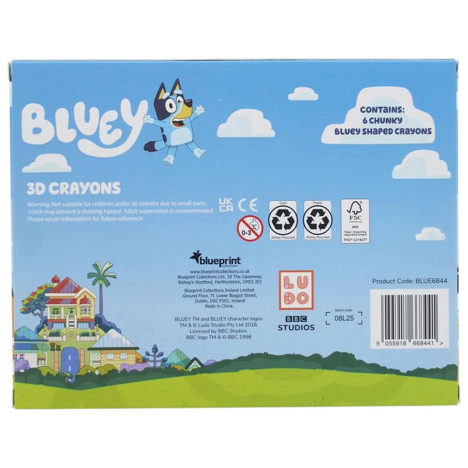Bluey 6 db-os zsírkréta csomag termékfotó