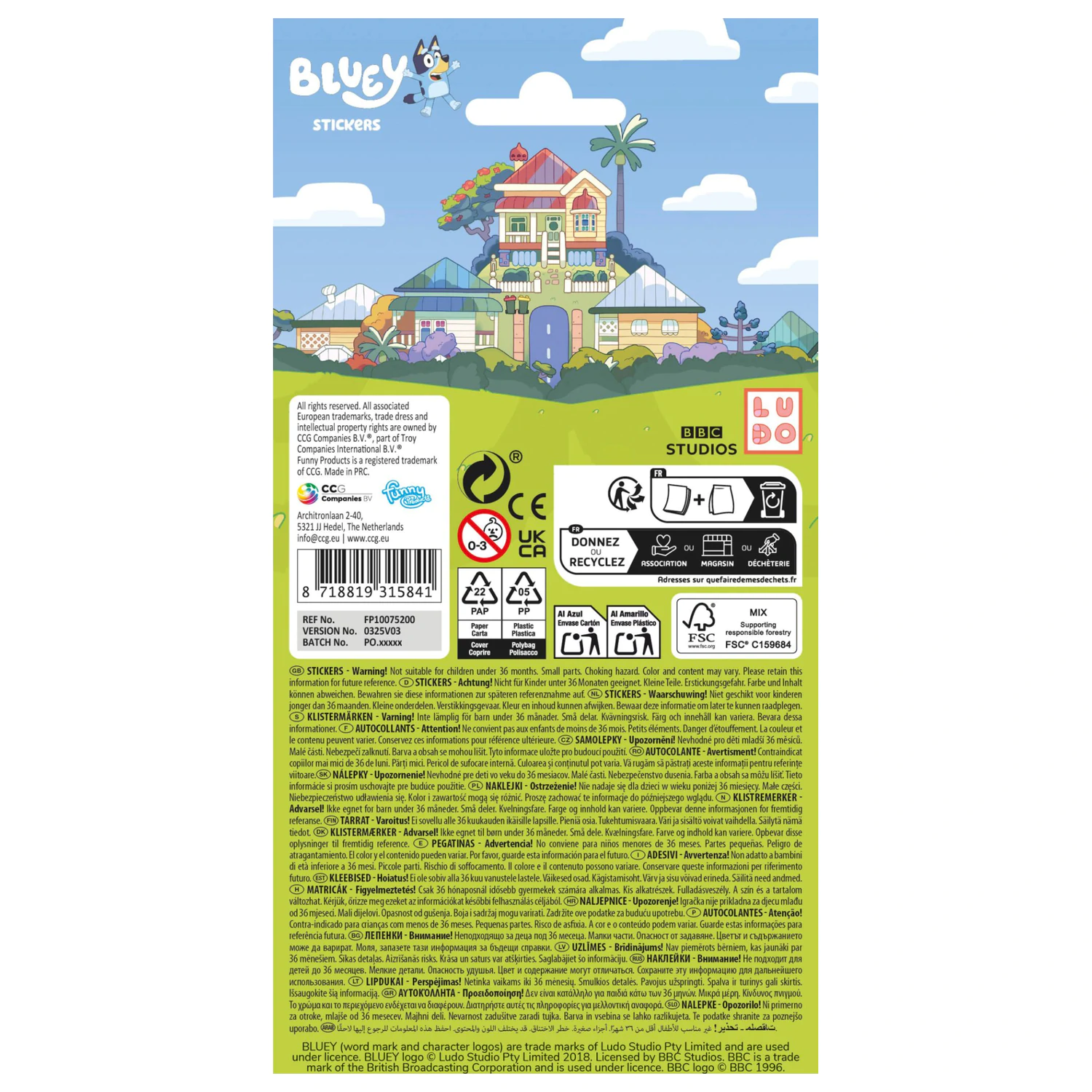 Bluey Bingo mini matrica szett termékfotó