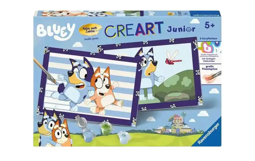 Bluey CreArt gyerek Paint by Numbers Bluey &amp; Bingo festő csomag 22 x 32 cm német nyelvű termékfotó