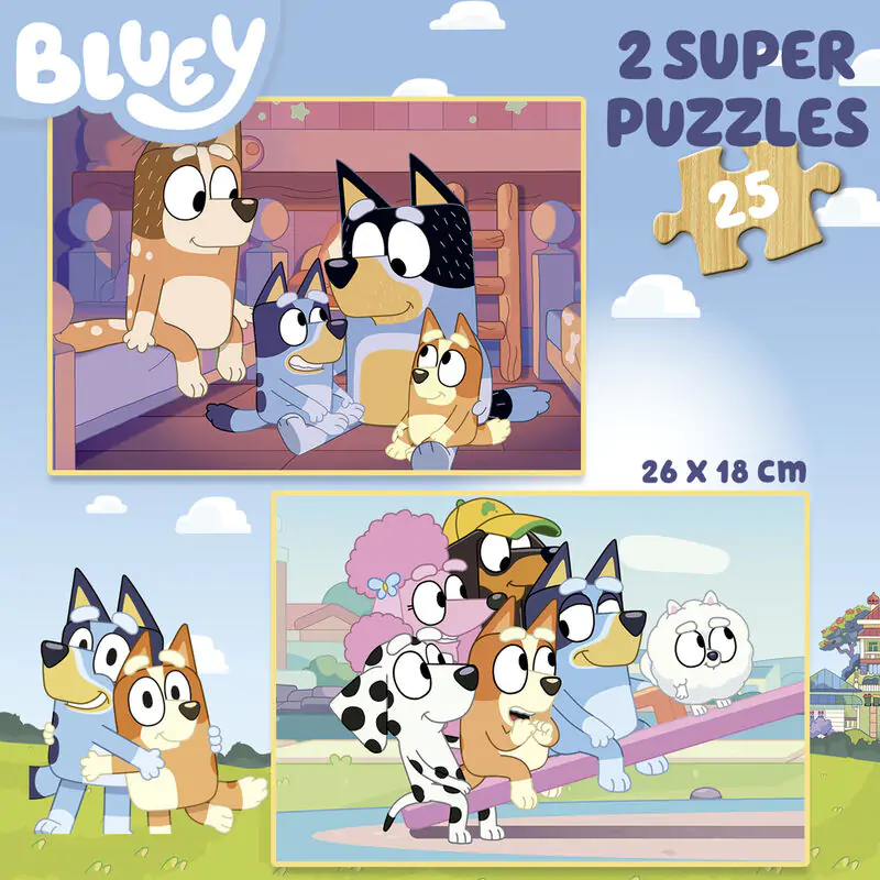 Bluey fa puzzle 2x25db-os termékfotó