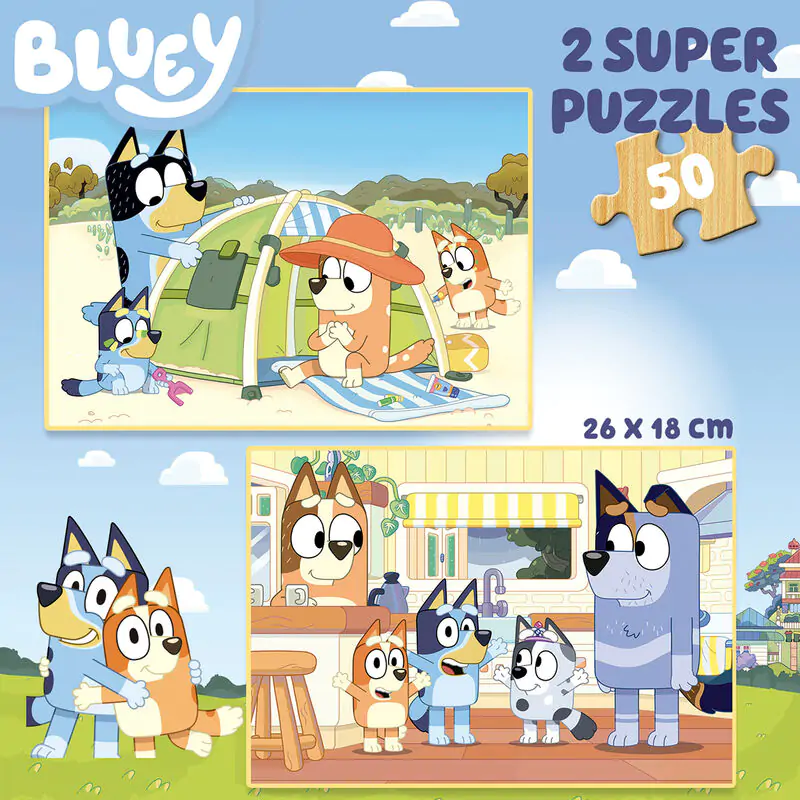 Bluey fa puzzle 2x50db-os termékfotó