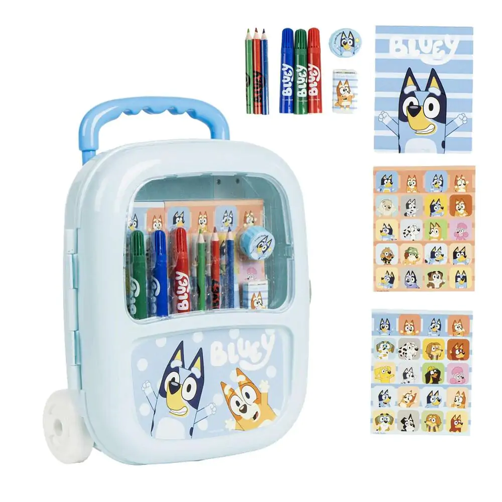 Bluey írószer csomag gurulós táskában termékfotó