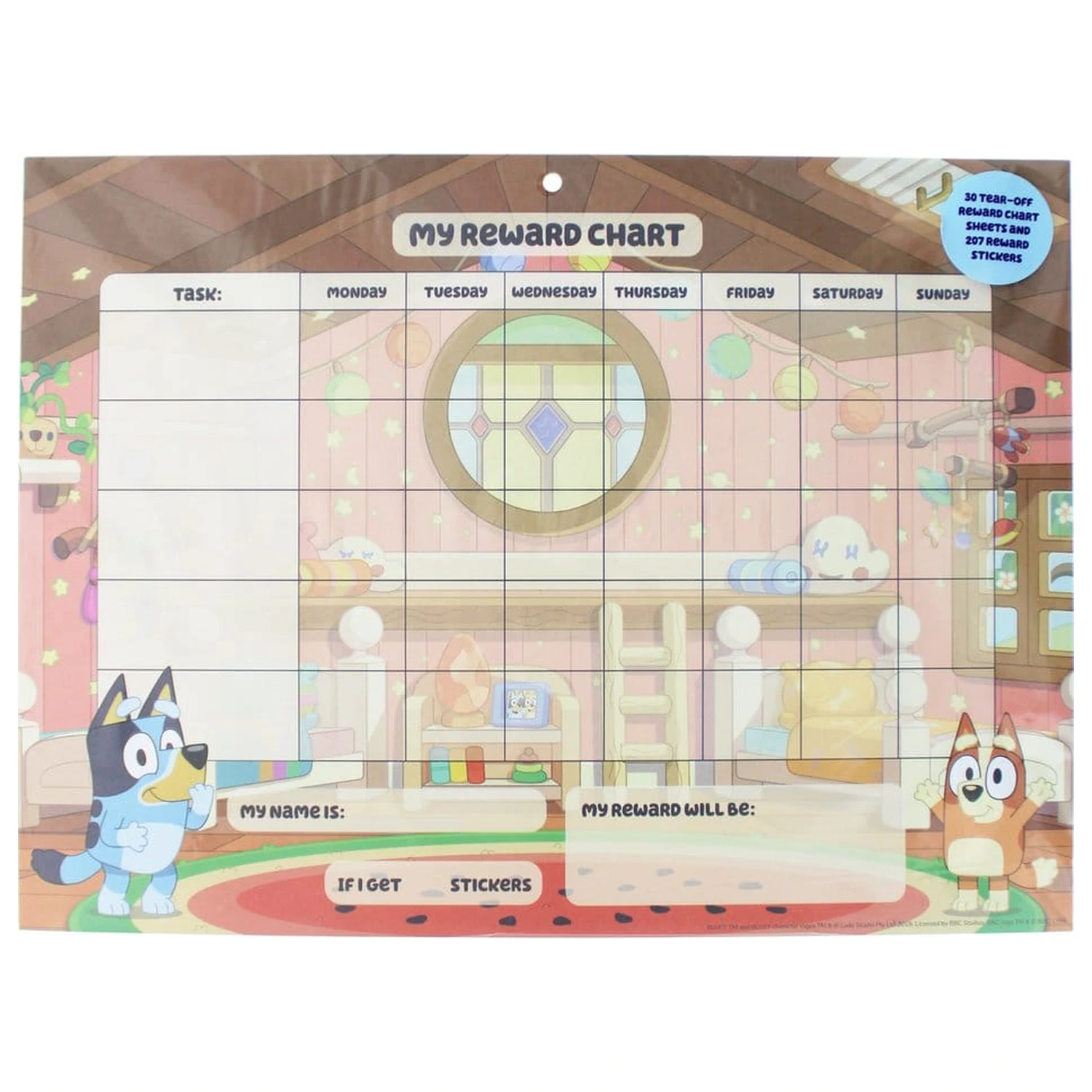 Bluey jutalomtábla matricákkal termékfotó
