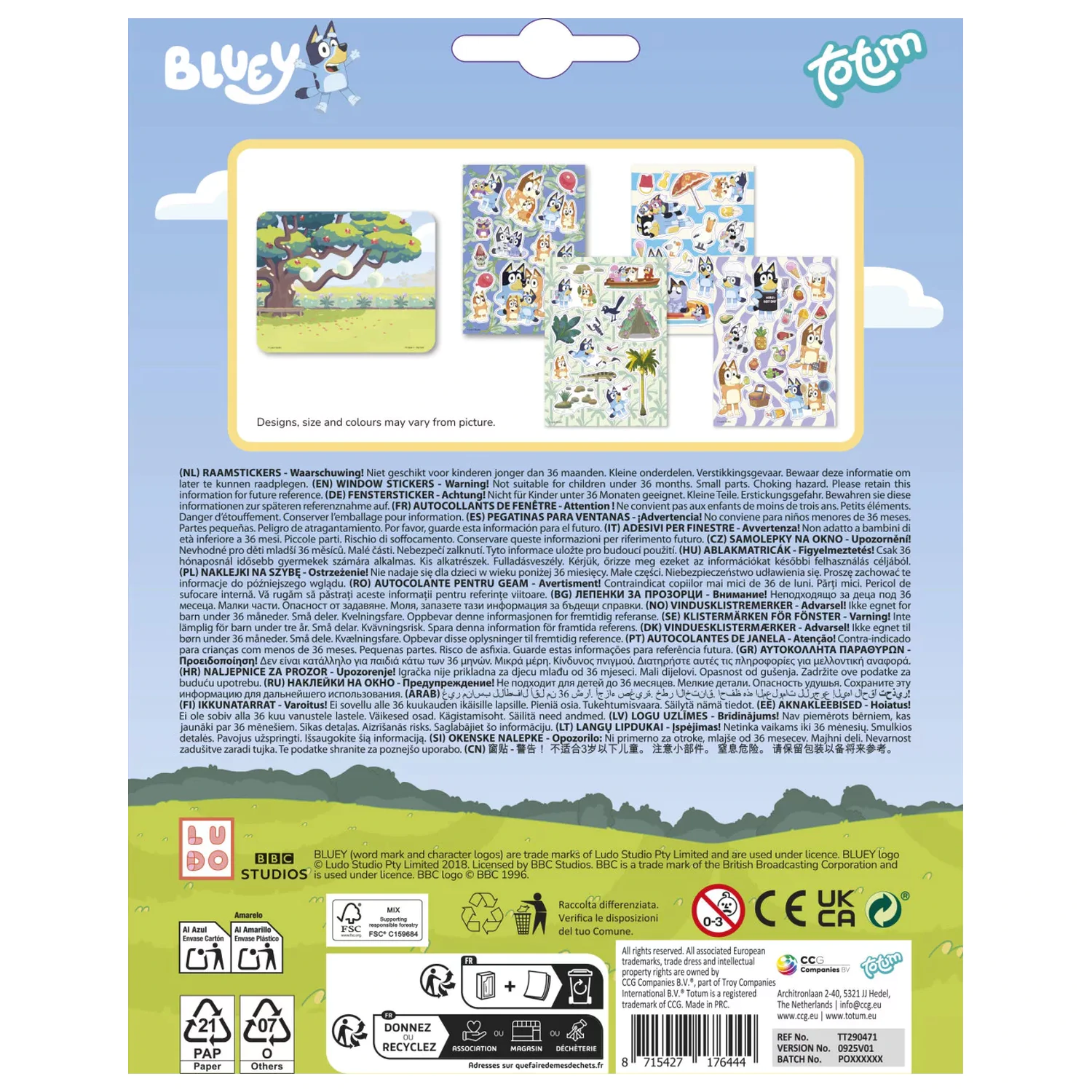 Bluey Summer ablakmatrica szett termékfotó