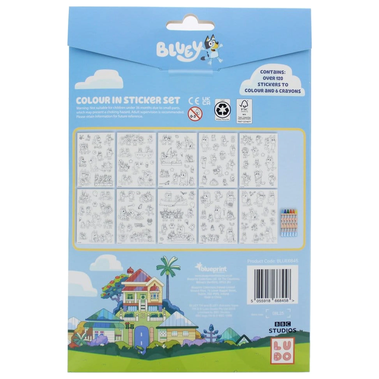 Bluey színezhető matrica csomag  termékfotó