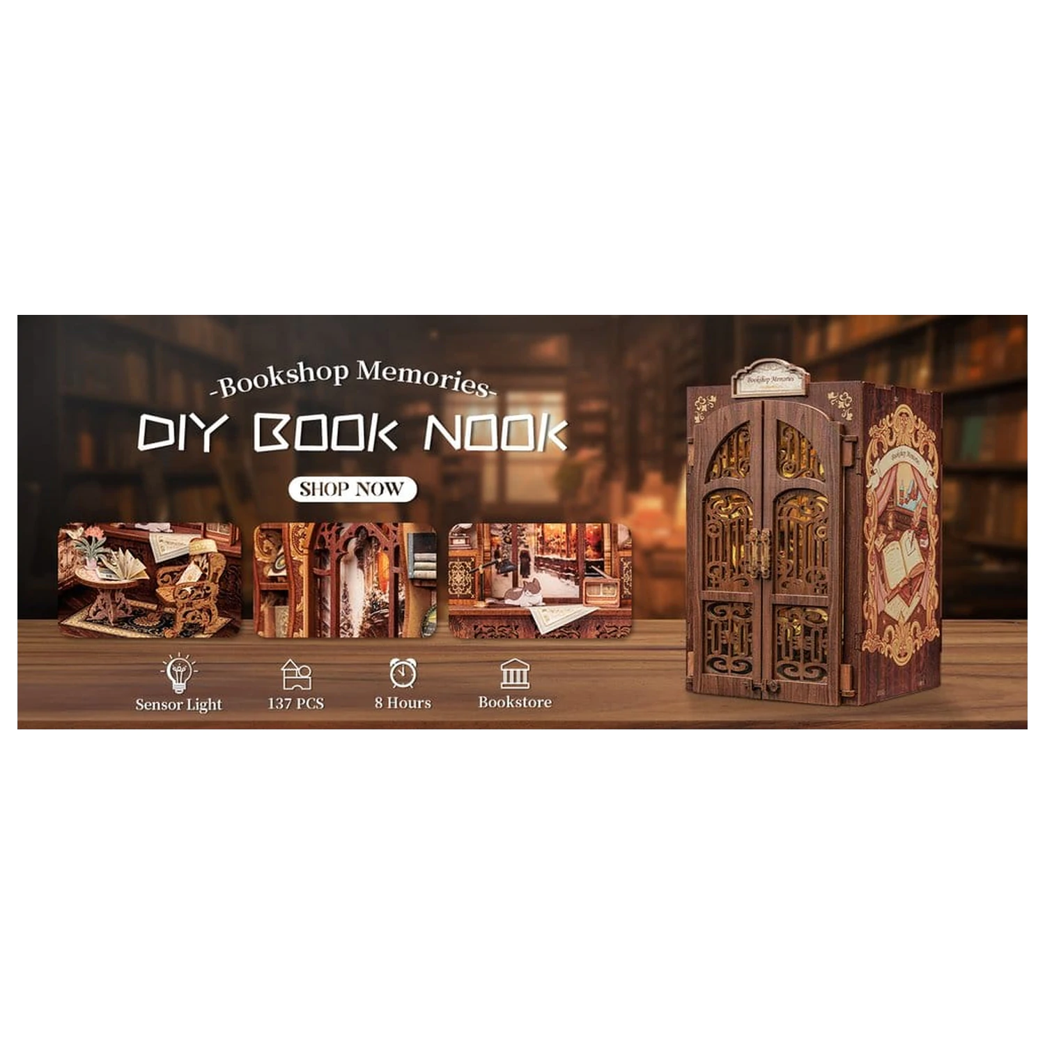 Book Nook Bookshop Memories 17 x 10 cm  termékfotó