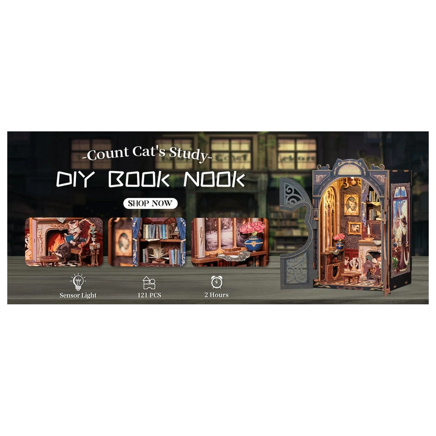 Book Nook Count Cat´s Study 17 x 12 cm  termékfotó