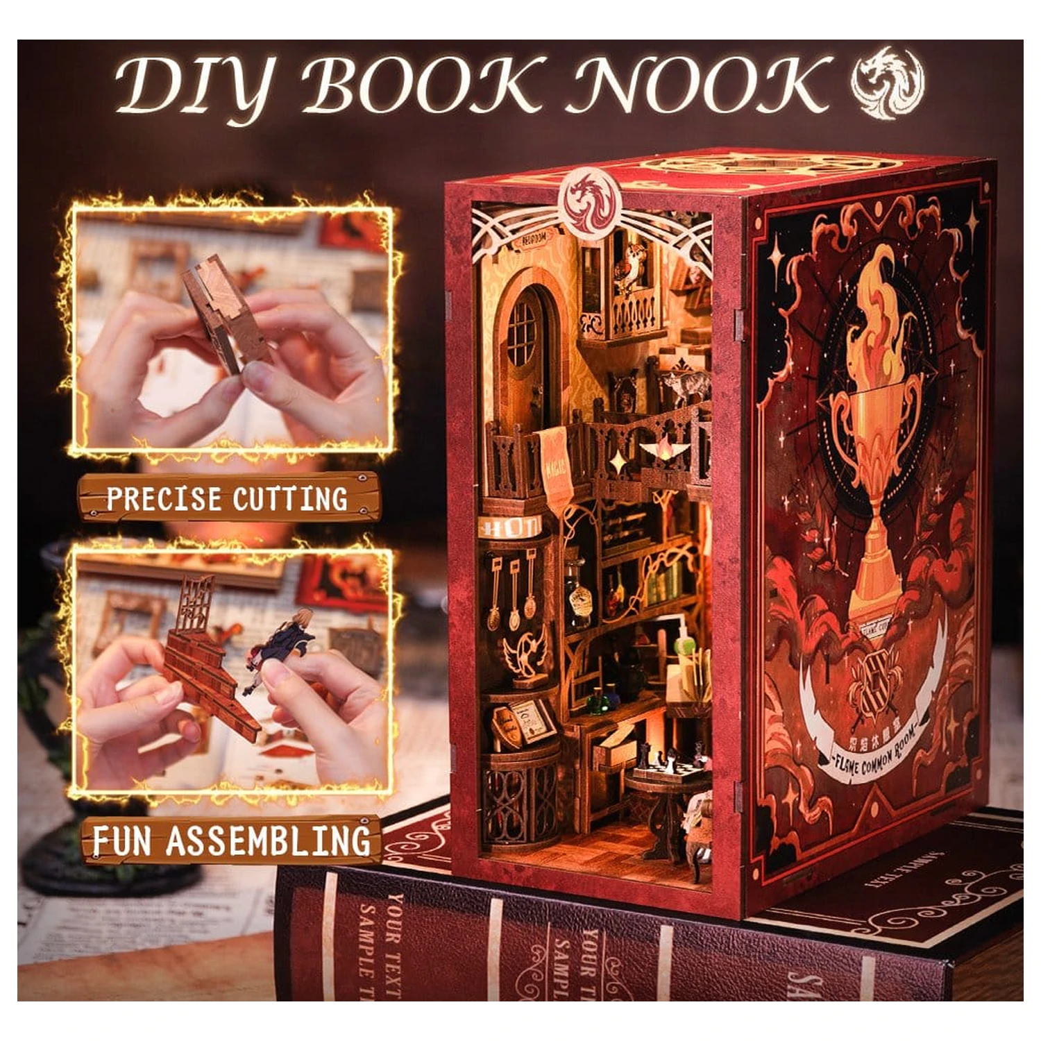 Book Nook Flame Common Room 23 x 11 cm  termékfotó