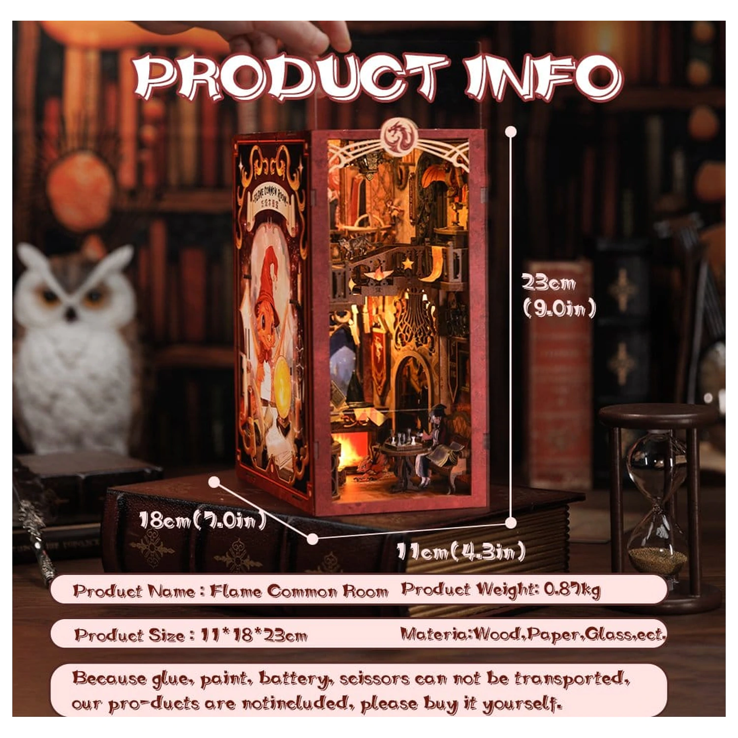 Book Nook Flame Common Room 23 x 11 cm  termékfotó