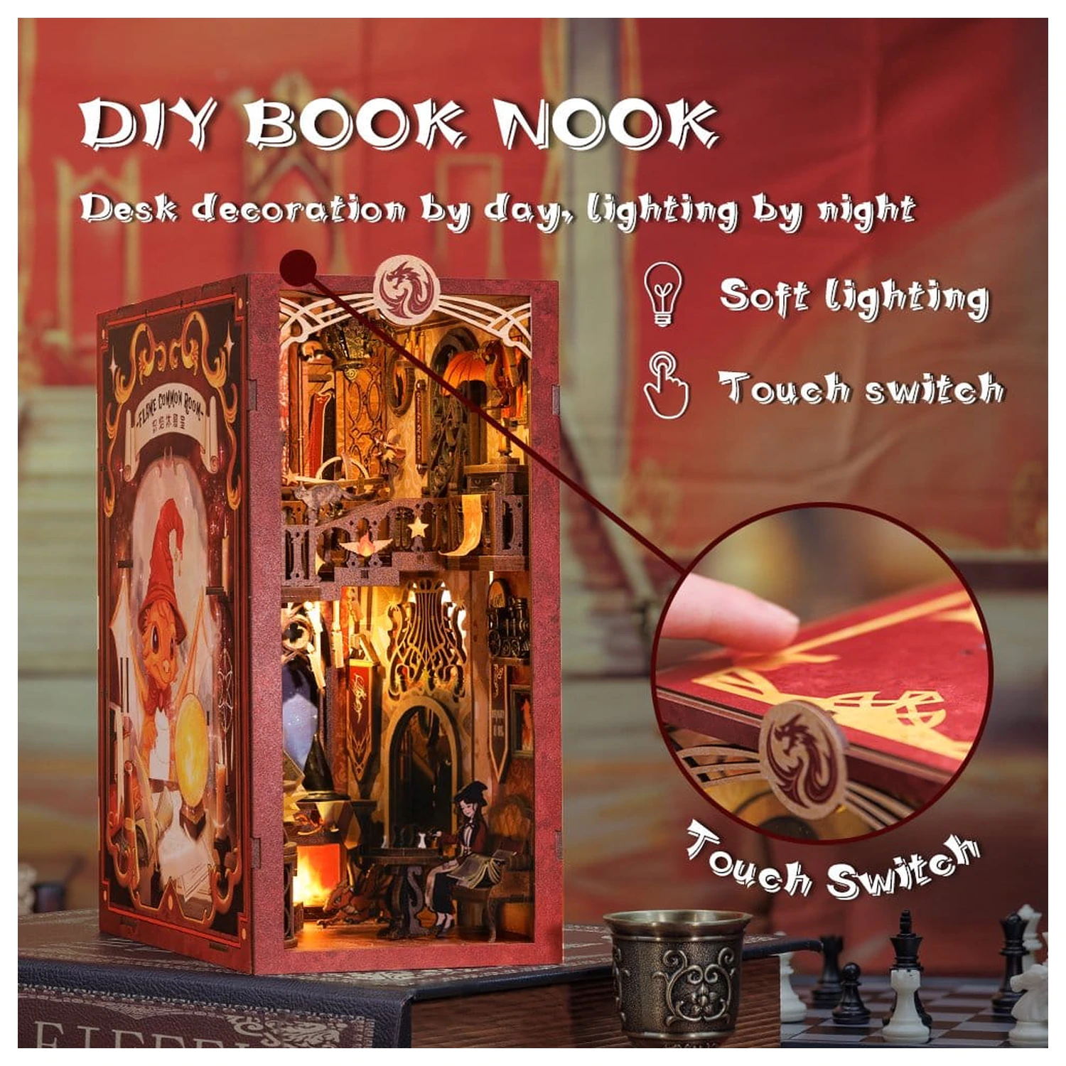 Book Nook Flame Common Room 23 x 11 cm  termékfotó