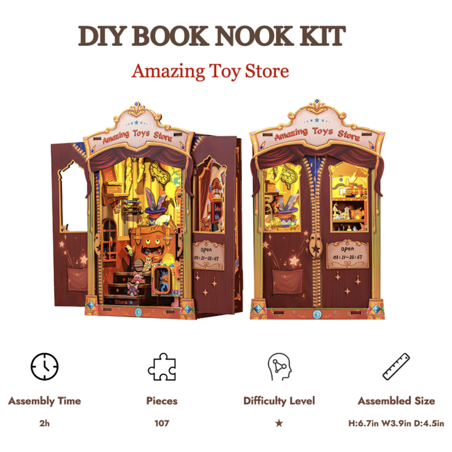Book Nook Kit DIY Amazing Toy Store 107pc + LED Light termékfotó