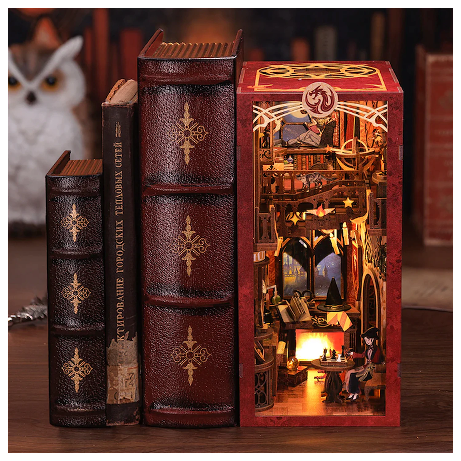 Book Nook Kit DIY Flame Common Room LED Light építőkészlet 226 db termékfotó